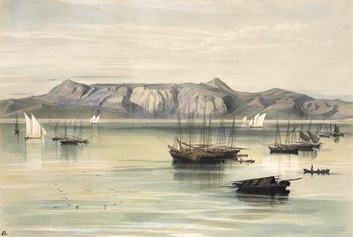 Edward Lear - Mount San Salvador (Pantokrator) from the South