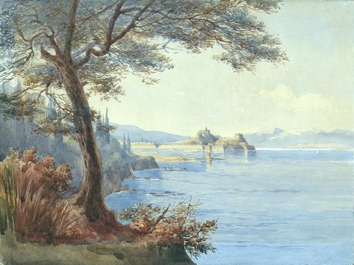 Mrs D. Payne Galliwell - View of Old Fortress from the Palace of Mon Repos